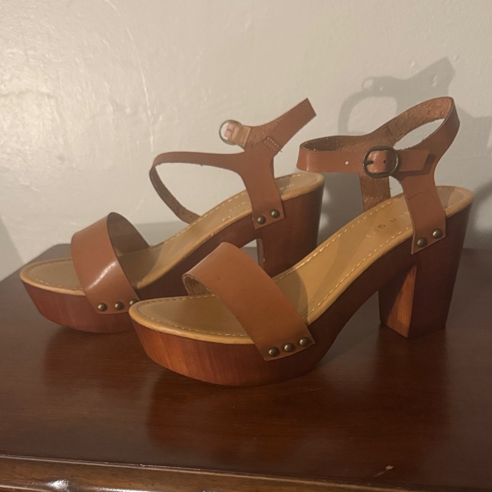 Madden Girl Tan Platform Heels